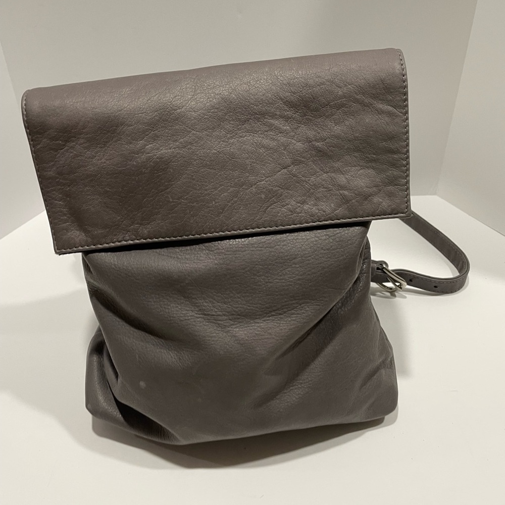 POSSÉ Grey Leather Backpack